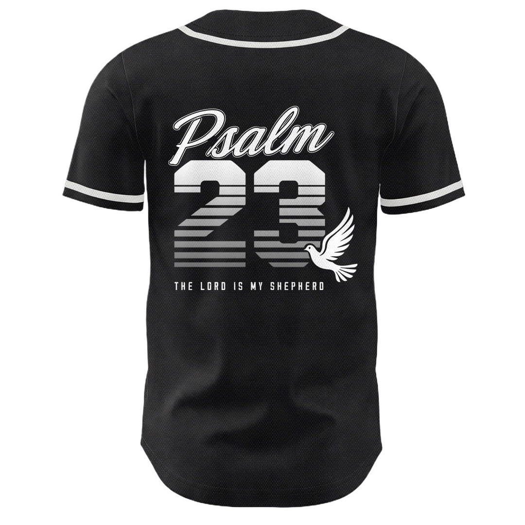 Christianartworkshop Retro-Streifen-Farbverlauf-Zahlen-Schreibschrift-Psalm 23 Unisex-Baseballtrikot - image 7
