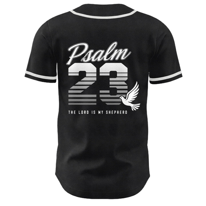 Christianartworkshop Retro-Streifen-Farbverlauf-Zahlen-Schreibschrift-Psalm 23 Unisex-Baseballtrikot - image 7