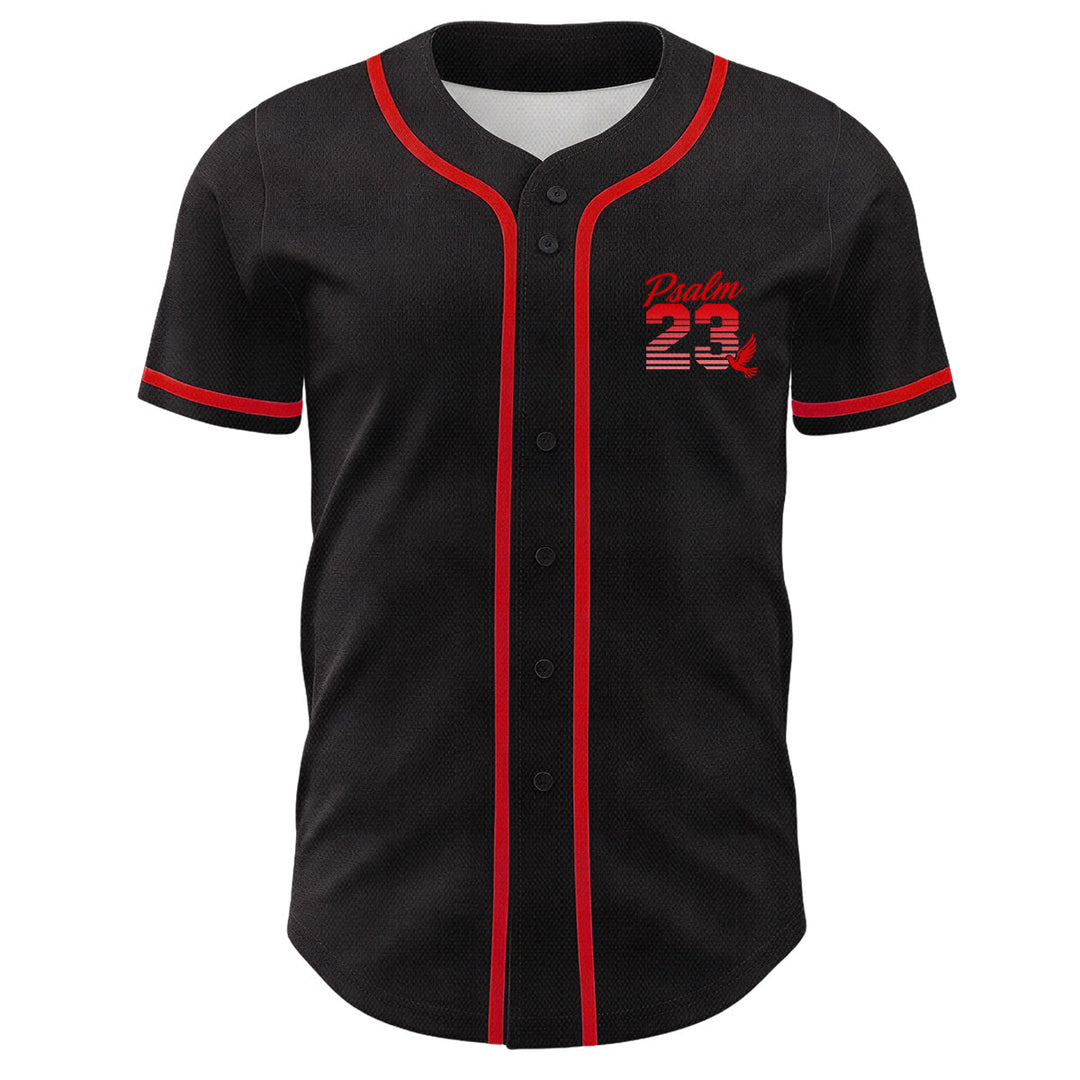 Christianartworkshop Retro-Streifen-Farbverlauf-Zahlen-Schreibschrift-Psalm 23 Unisex-Baseballtrikot - image 11
