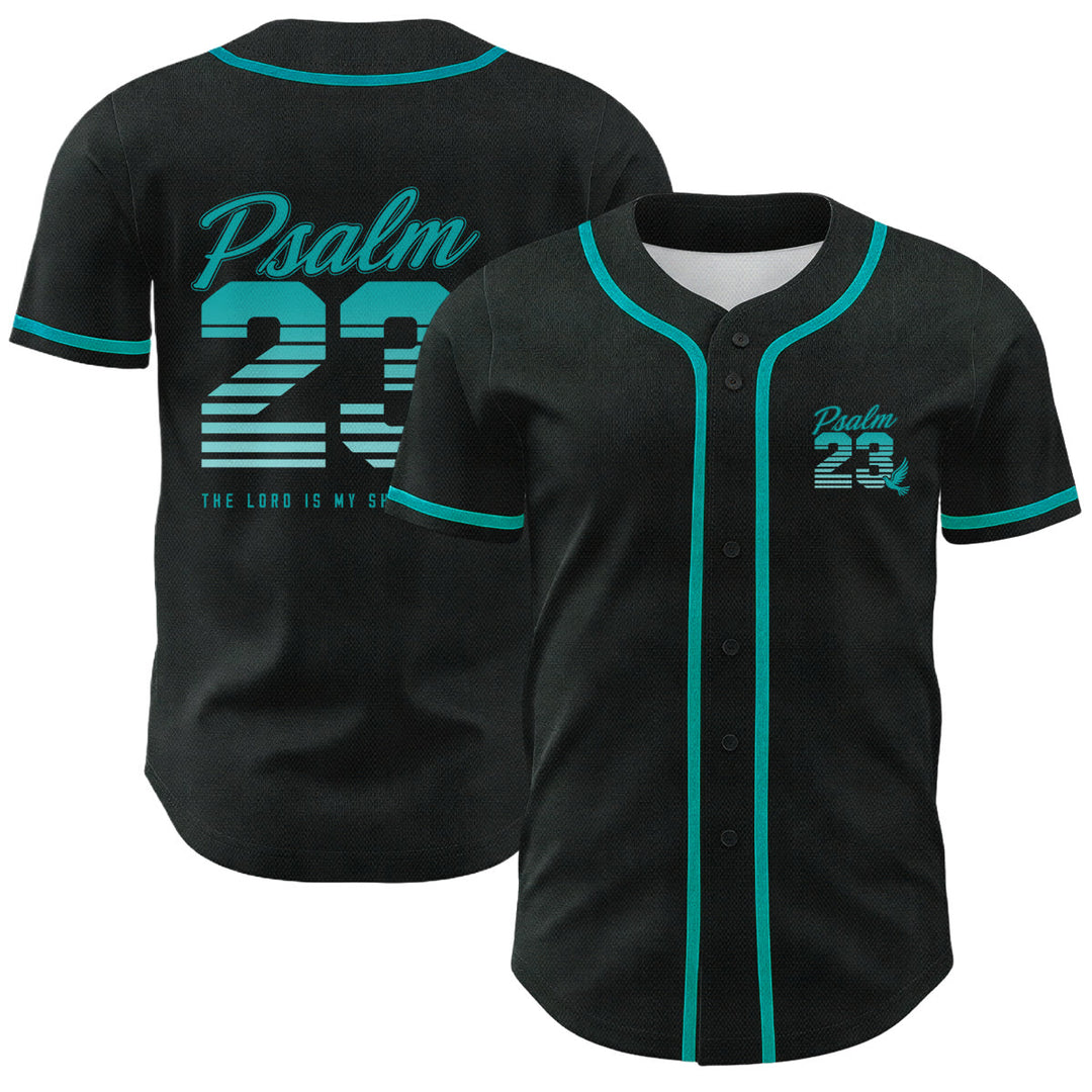 Christianartworkshop Retro-Streifen-Farbverlauf-Zahlen-Schreibschrift-Psalm 23 Unisex-Baseballtrikot - Lake Blue - 5XL - image 15