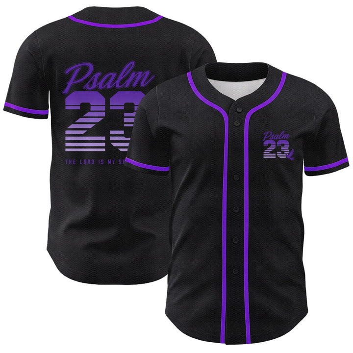 Christianartworkshop Retro-Streifen-Farbverlauf-Zahlen-Schreibschrift-Psalm 23 Unisex-Baseballtrikot - Lila - 5XL - image 24