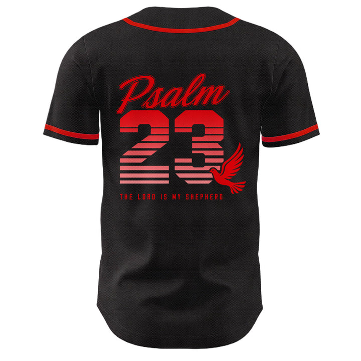 Christianartworkshop Retro-Streifen-Farbverlauf-Zahlen-Schreibschrift-Psalm 23 Unisex-Baseballtrikot - image 10
