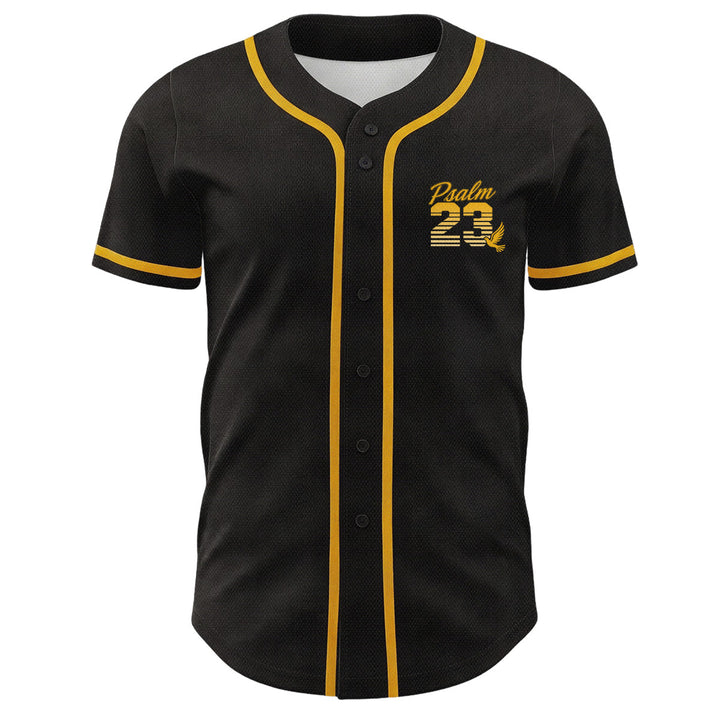 Christianartworkshop Retro-Streifen-Farbverlauf-Zahlen-Schreibschrift-Psalm 23 Unisex-Baseballtrikot - image 5