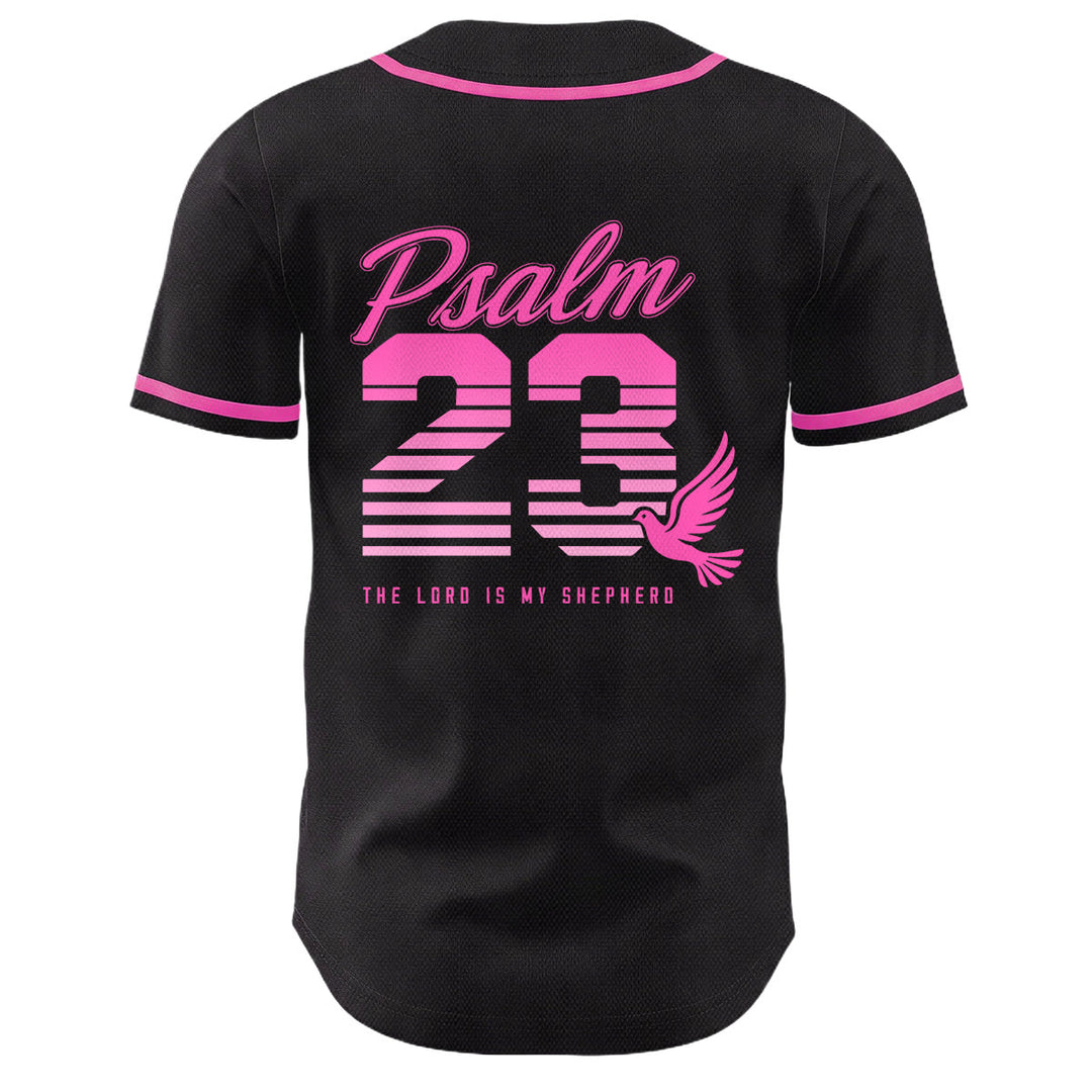 Christianartworkshop Retro-Streifen-Farbverlauf-Zahlen-Schreibschrift-Psalm 23 Unisex-Baseballtrikot - image 19