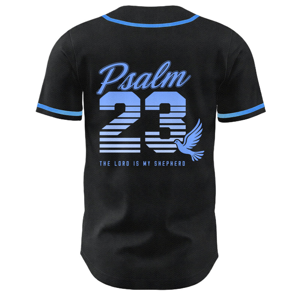 Christianartworkshop Retro-Streifen-Farbverlauf-Zahlen-Schreibschrift-Psalm 23 Unisex-Baseballtrikot - image 1