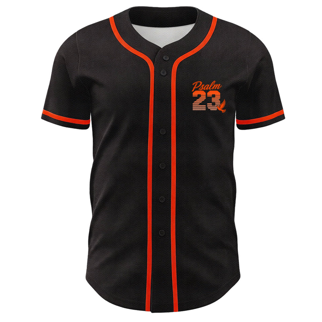 Christianartworkshop Retro-Streifen-Farbverlauf-Zahlen-Schreibschrift-Psalm 23 Unisex-Baseballtrikot - image 14