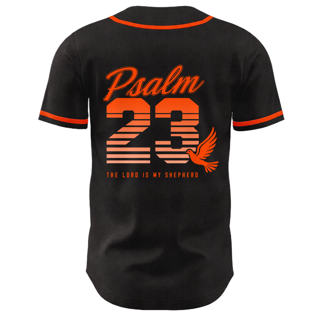 Christianartworkshop Retro-Streifen-Farbverlauf-Zahlen-Schreibschrift-Psalm 23 Unisex-Baseballtrikot - image 13