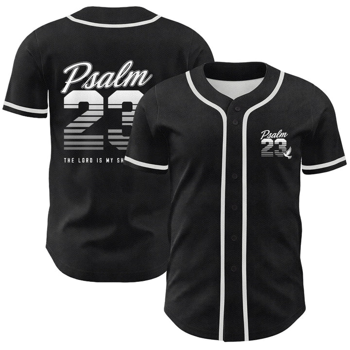 Christianartworkshop Retro-Streifen-Farbverlauf-Zahlen-Schreibschrift-Psalm 23 Unisex-Baseballtrikot - Weiß - 5XL - image 6