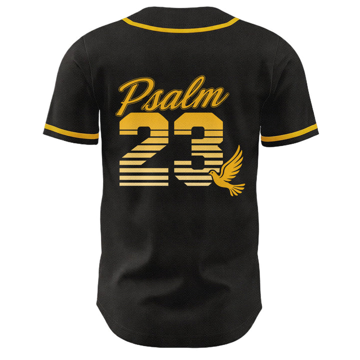 Christianartworkshop Retro-Streifen-Farbverlauf-Zahlen-Schreibschrift-Psalm 23 Unisex-Baseballtrikot - image 4