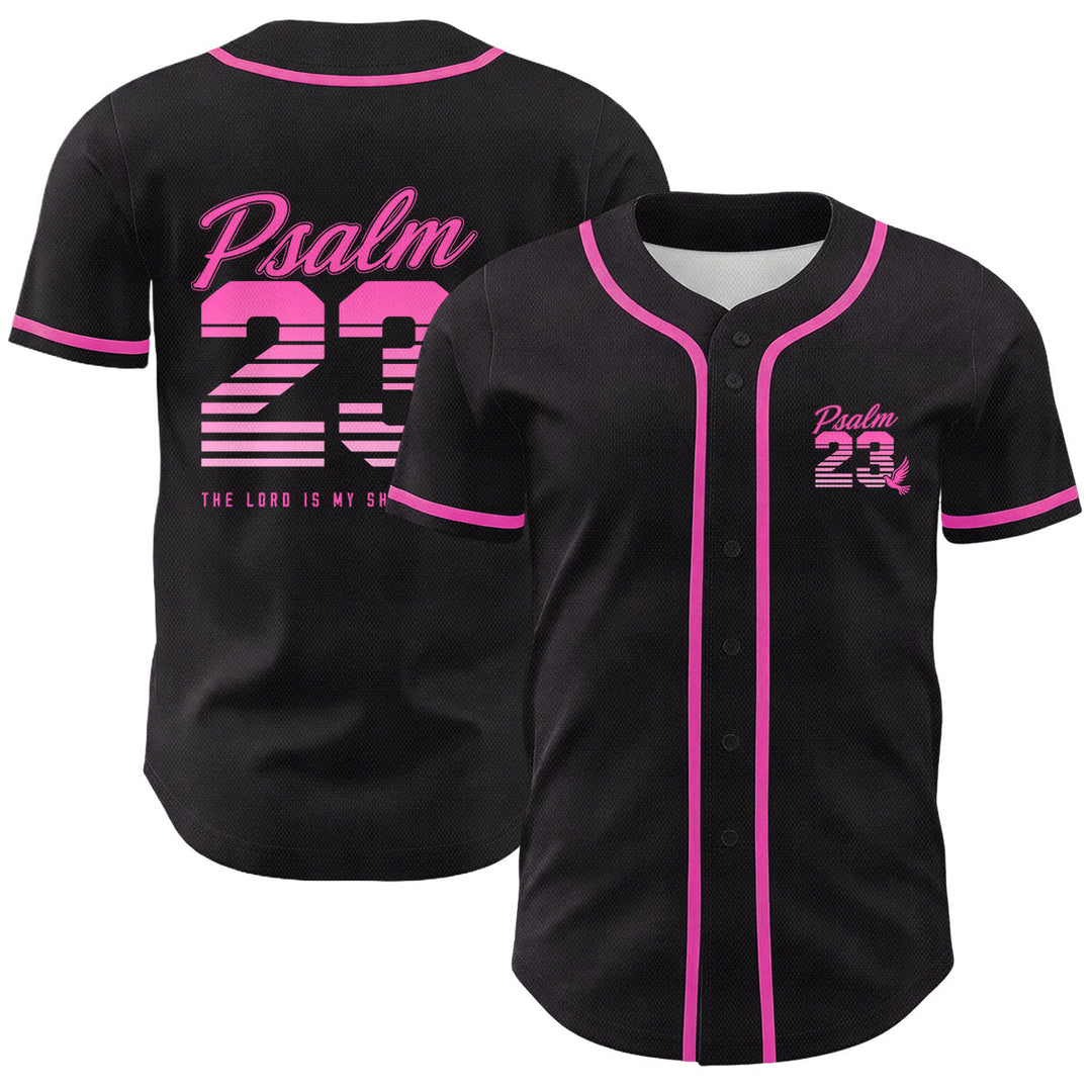 Christianartworkshop Retro-Streifen-Farbverlauf-Zahlen-Schreibschrift-Psalm 23 Unisex-Baseballtrikot - Rosa - 5XL - image 18