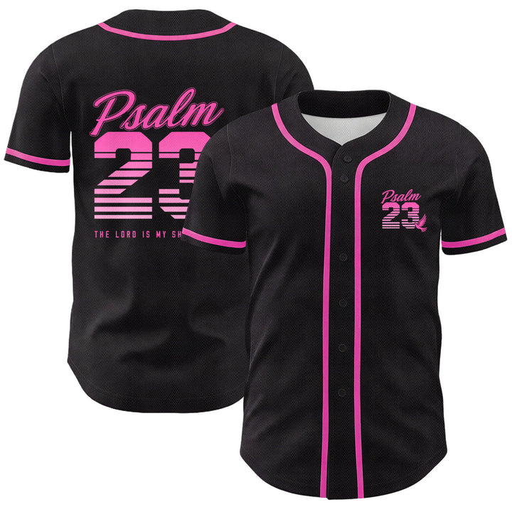 Christianartworkshop Retro-Streifen-Farbverlauf-Zahlen-Schreibschrift-Psalm 23 Unisex-Baseballtrikot - Rosa - 5XL - image 18