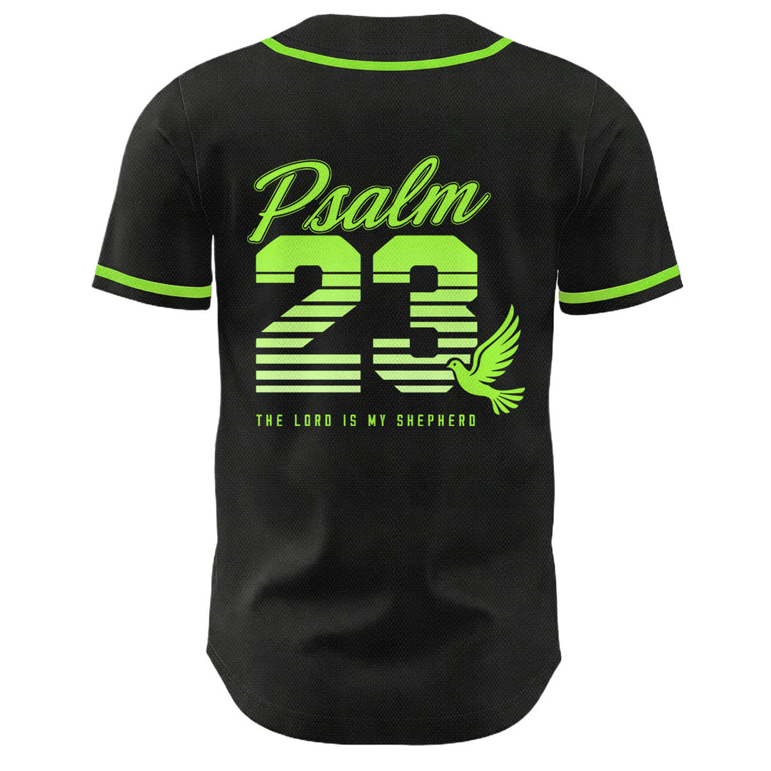 Christianartworkshop Retro-Streifen-Farbverlauf-Zahlen-Schreibschrift-Psalm 23 Unisex-Baseballtrikot - image 22
