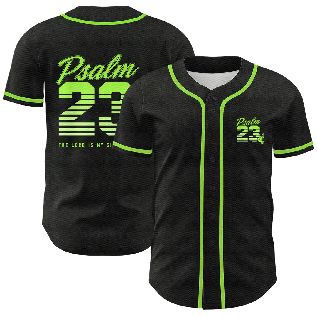 Christianartworkshop Retro-Streifen-Farbverlauf-Zahlen-Schreibschrift-Psalm 23 Unisex-Baseballtrikot - Grün - 5XL - image 21