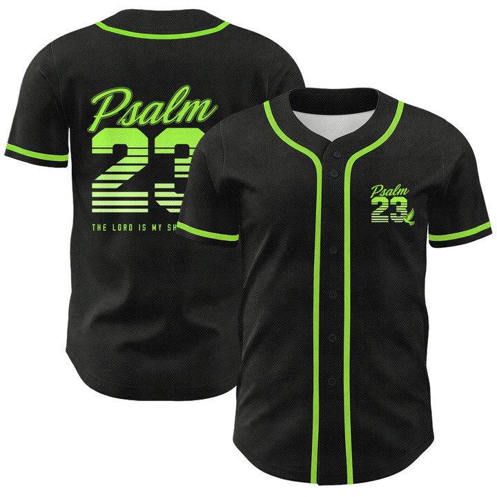 Christianartworkshop Retro-Streifen-Farbverlauf-Zahlen-Schreibschrift-Psalm 23 Unisex-Baseballtrikot - Grün - 5XL - image 21