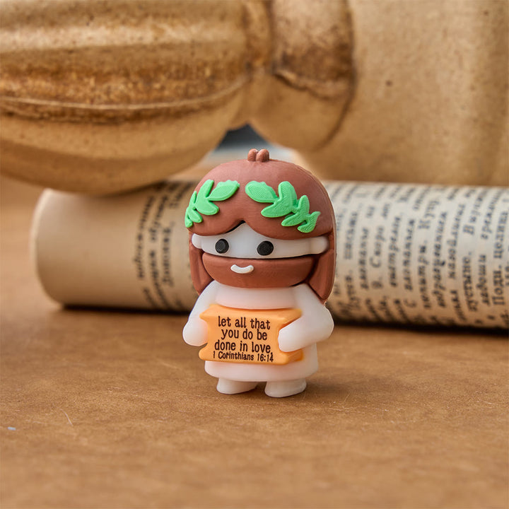 Christianartworkshop Mini-Jesusfiguren als Tischdekoration: Niedliche Bibelvers-Plakette, Symbol himmlischer Liebe - image 4