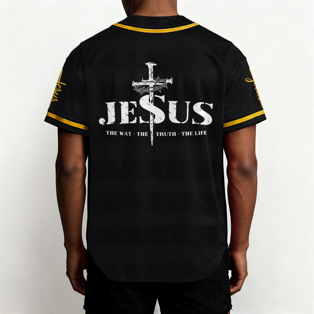 Christianartworkshop Jesus Kreuz Nagel und Dornenkrone Baseballtrikot - image 5