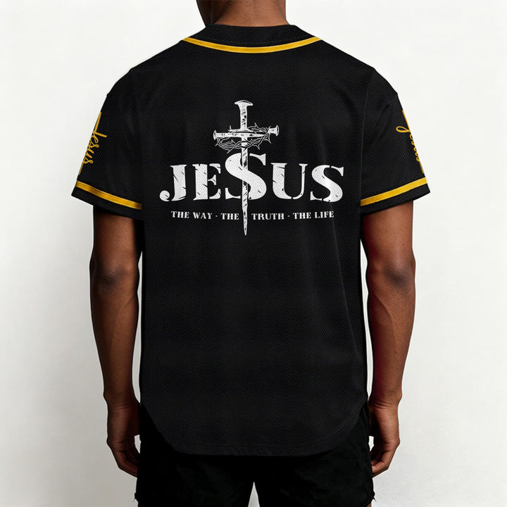 Christianartworkshop Jesus Kreuz Nagel und Dornenkrone Baseballtrikot - image 5