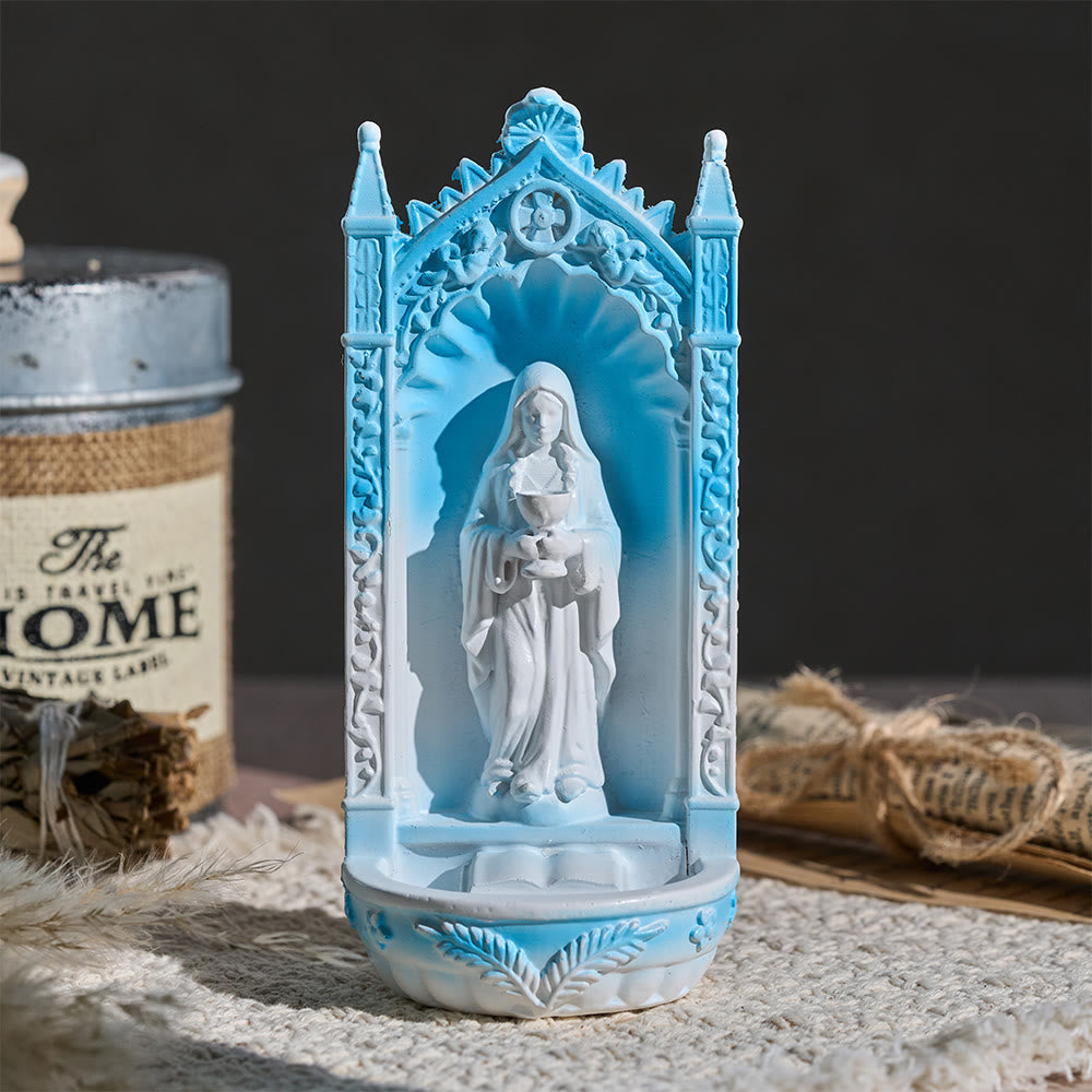Christianartworkshop Vintage-Tischdekoration mit Bogenschrein und heiliger Statue: Symbol des beständigen heiligen Segens - Unsere Liebe Frau - image 0