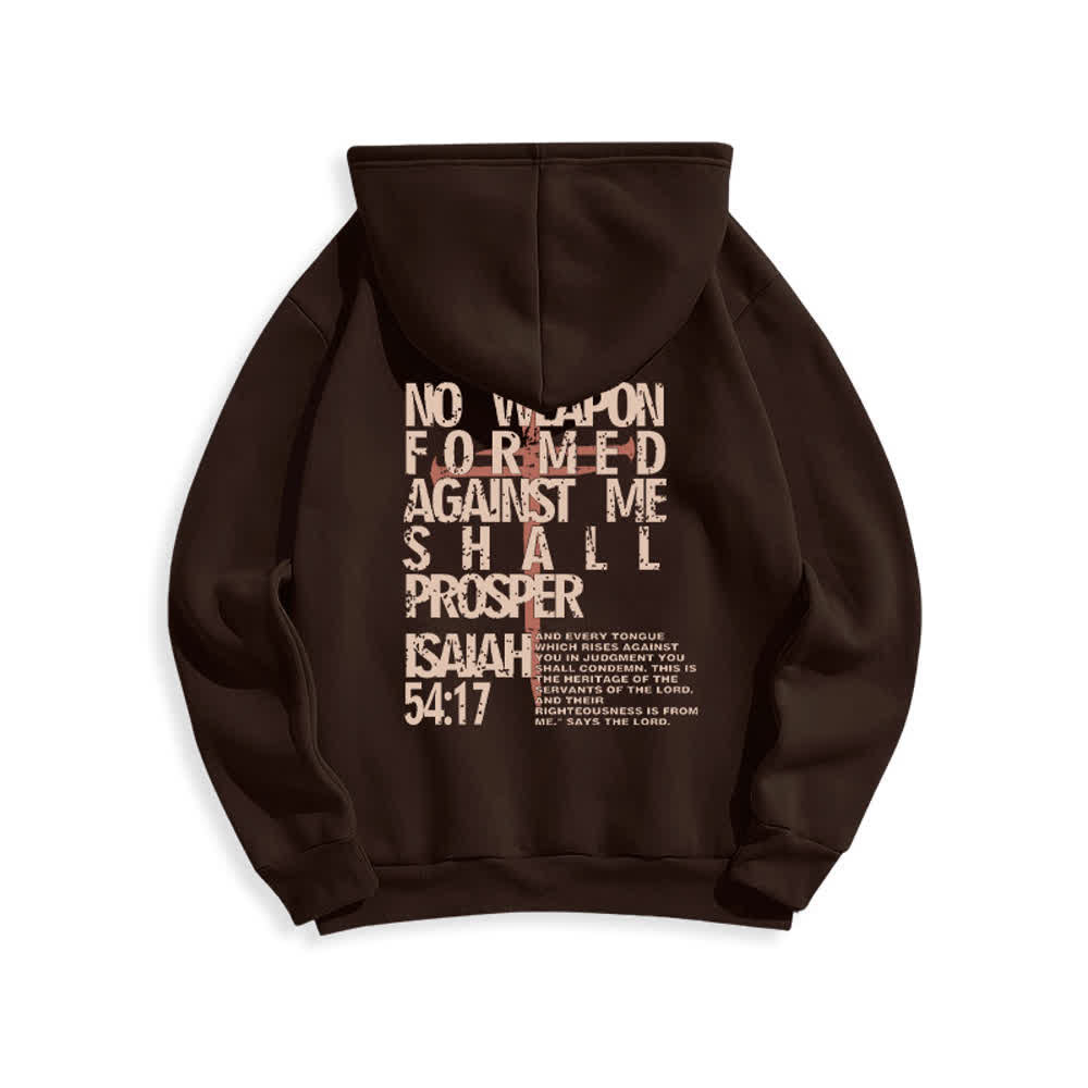 Christianartworkshop Jesaja 54,17 – Pullover-Hoodie mit Used-Look-Rückenprint, Fleece-Futter und Polyester - image 1