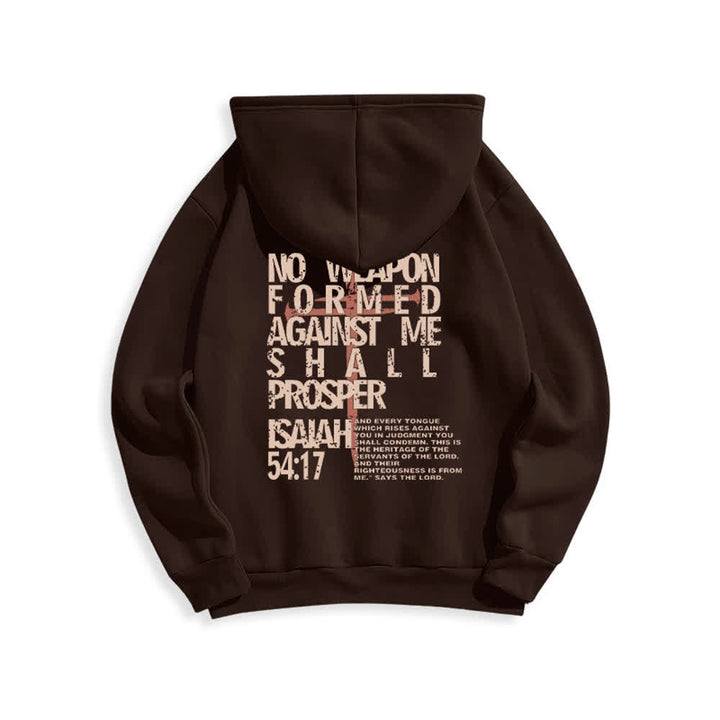 Christianartworkshop Jesaja 54,17 – Pullover-Hoodie mit Used-Look-Rückenprint, Fleece-Futter und Polyester - image 1