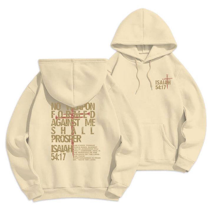 Christianartworkshop Jesaja 54,17 – Pullover-Hoodie mit Used-Look-Rückenprint, Fleece-Futter und Polyester - Beige - 2XL - image 15