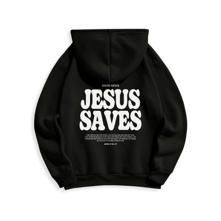 Christianartworkshop Jesus Saves Weißer Pullover Streetwear Fleecegefütterter Polyester-Hoodie - image 4