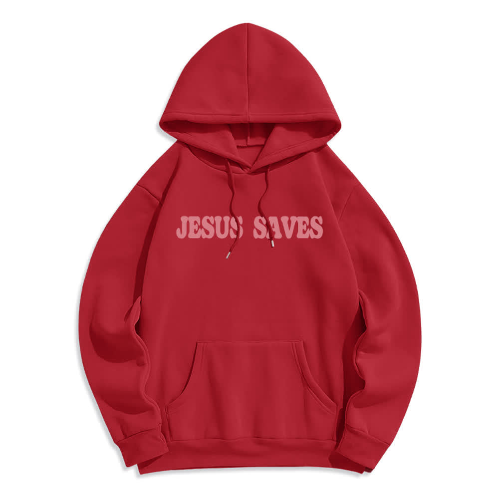 Christianartworkshop Jesus Saves Weißer Pullover Streetwear Fleecegefütterter Polyester-Hoodie - image 8