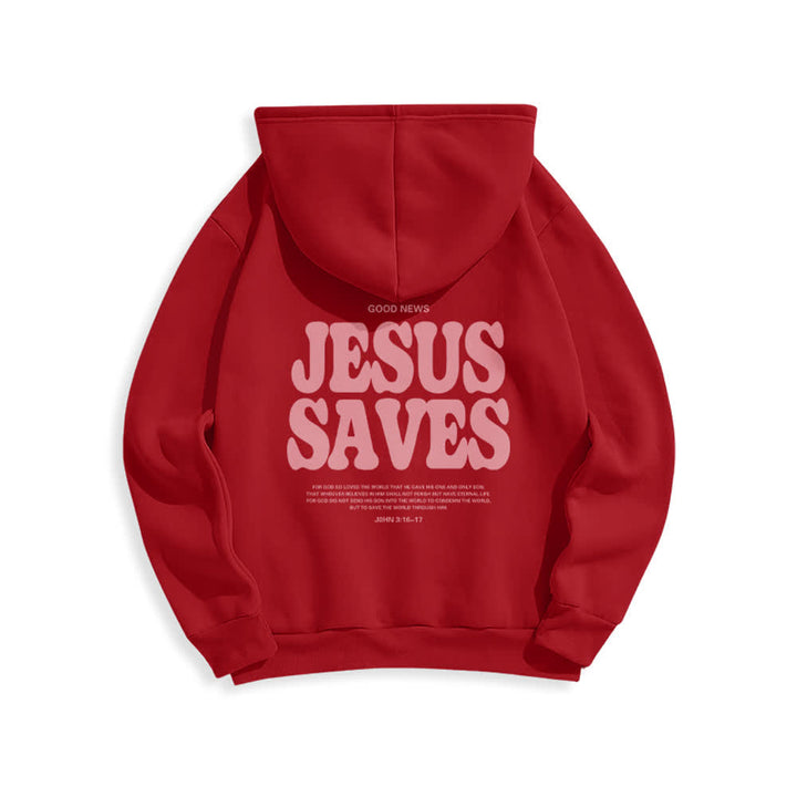 Christianartworkshop Jesus Saves Weißer Pullover Streetwear Fleecegefütterter Polyester-Hoodie - image 7
