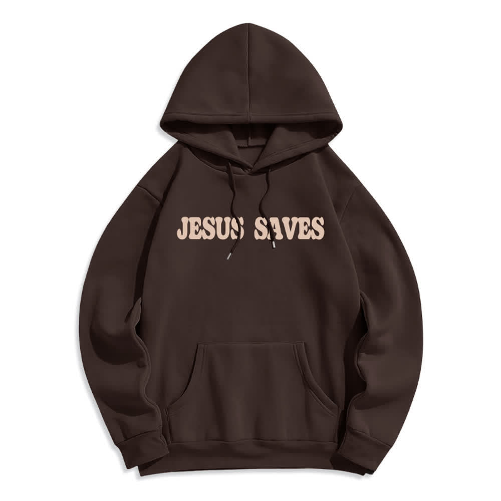 Christianartworkshop Jesus Saves Weißer Pullover Streetwear Fleecegefütterter Polyester-Hoodie - image 11