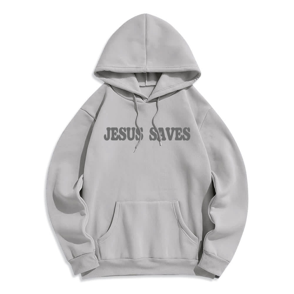 Christianartworkshop Jesus Saves Weißer Pullover Streetwear Fleecegefütterter Polyester-Hoodie - image 14