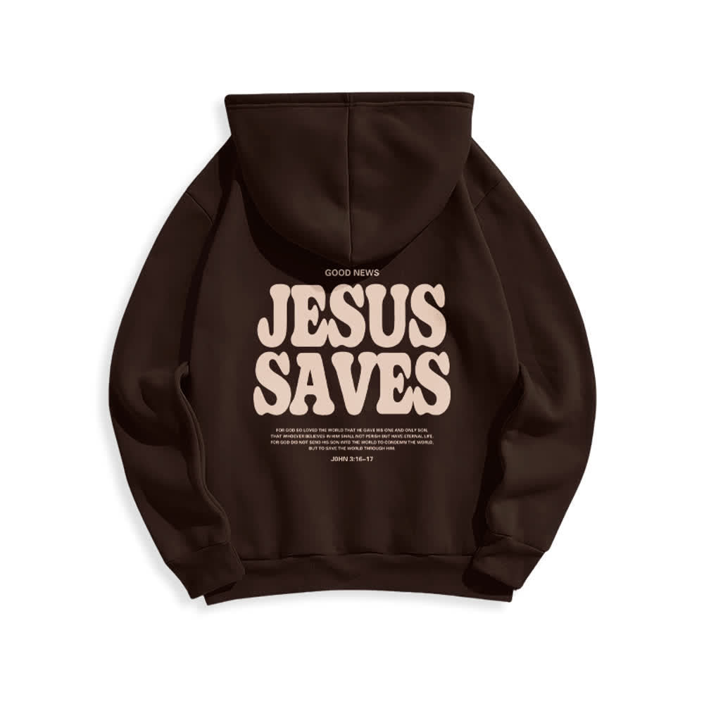 Christianartworkshop Jesus Saves Weißer Pullover Streetwear Fleecegefütterter Polyester-Hoodie - image 10
