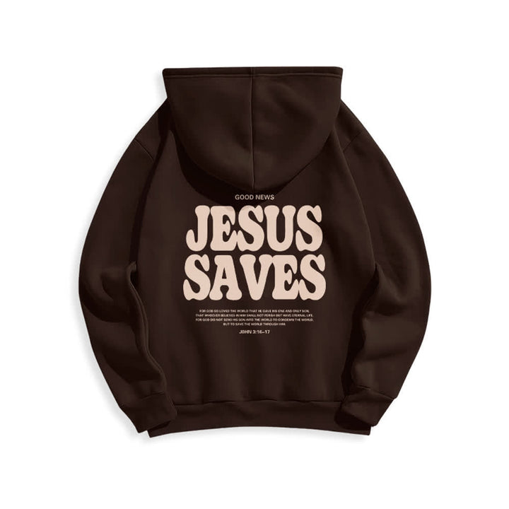 Christianartworkshop Jesus Saves Weißer Pullover Streetwear Fleecegefütterter Polyester-Hoodie - image 10