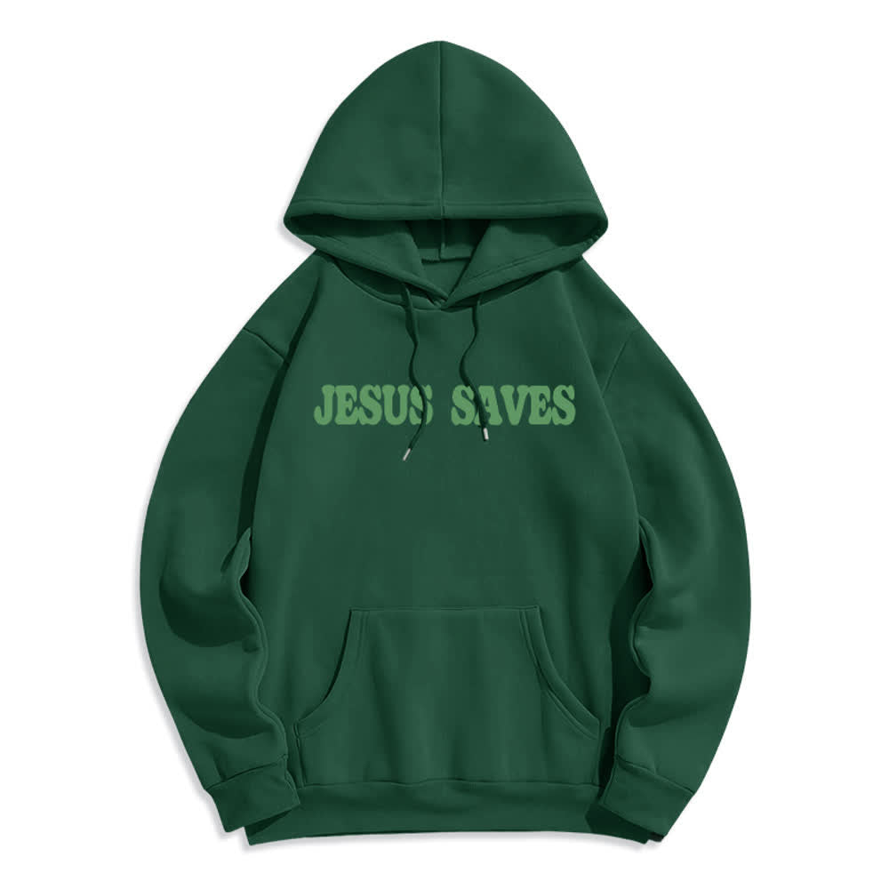 Christianartworkshop Jesus Saves Weißer Pullover Streetwear Fleecegefütterter Polyester-Hoodie - image 20