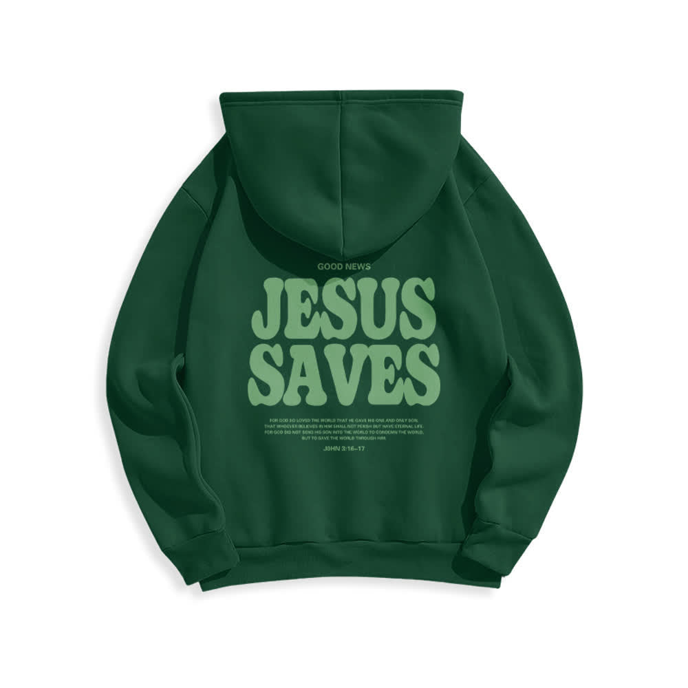 Christianartworkshop Jesus Saves Weißer Pullover Streetwear Fleecegefütterter Polyester-Hoodie - image 19