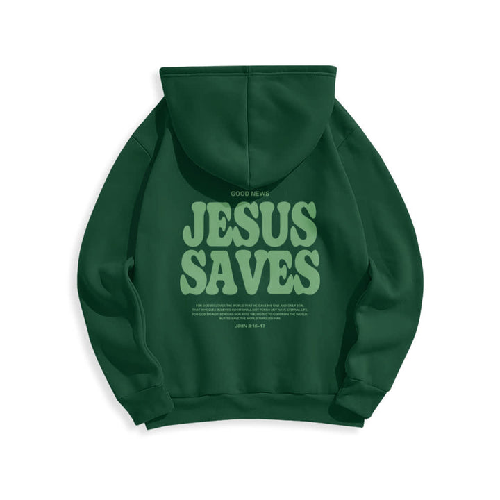 Christianartworkshop Jesus Saves Weißer Pullover Streetwear Fleecegefütterter Polyester-Hoodie - image 19