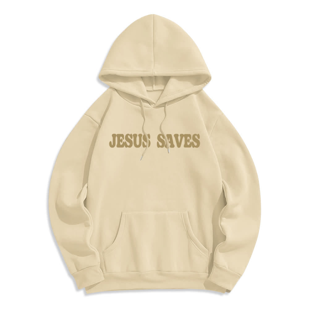 Christianartworkshop Jesus Saves Weißer Pullover Streetwear Fleecegefütterter Polyester-Hoodie - image 17