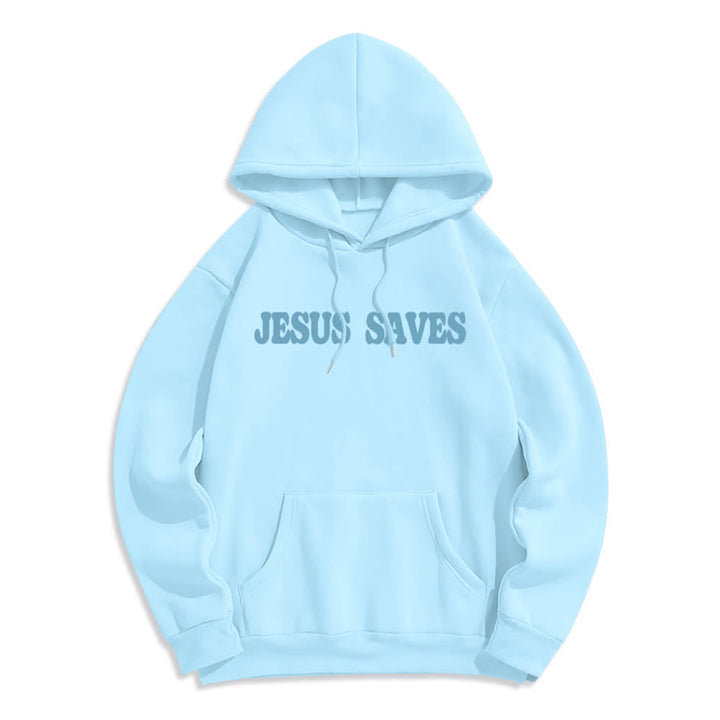 Christianartworkshop Jesus Saves Weißer Pullover Streetwear Fleecegefütterter Polyester-Hoodie - image 23