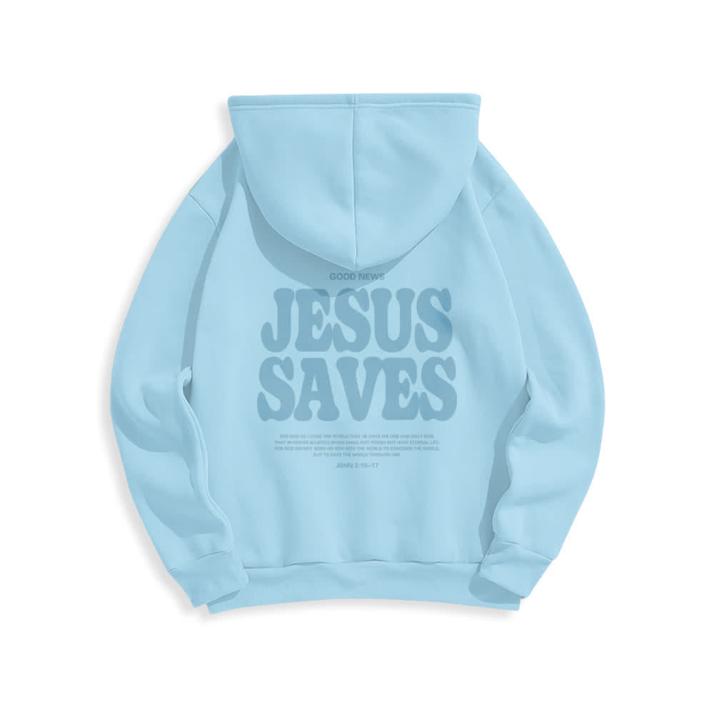 Christianartworkshop Jesus Saves Weißer Pullover Streetwear Fleecegefütterter Polyester-Hoodie - image 22