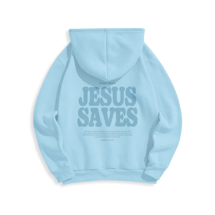 Christianartworkshop Jesus Saves Weißer Pullover Streetwear Fleecegefütterter Polyester-Hoodie - image 22