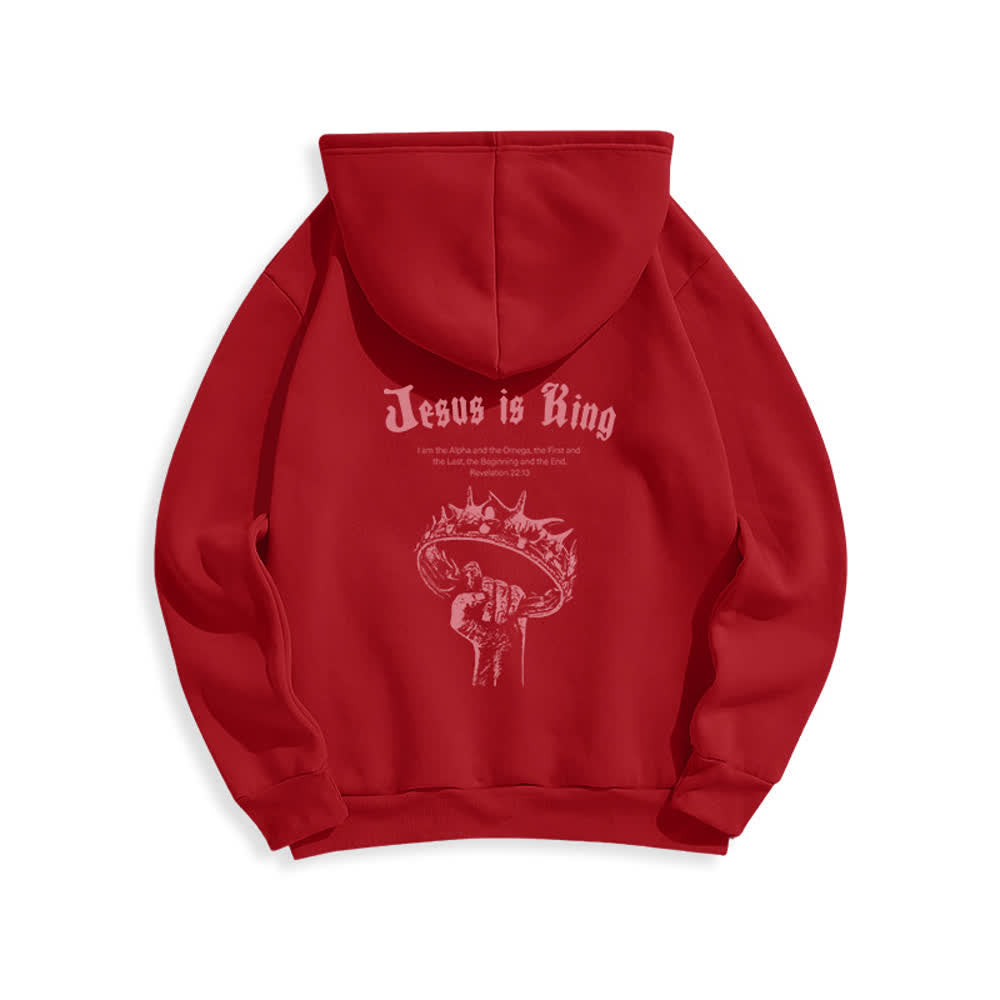 Christianartworkshop Jesus Is King Gothic Graphic Pullover Fleecegefütterter Polyester-Hoodie - image 16