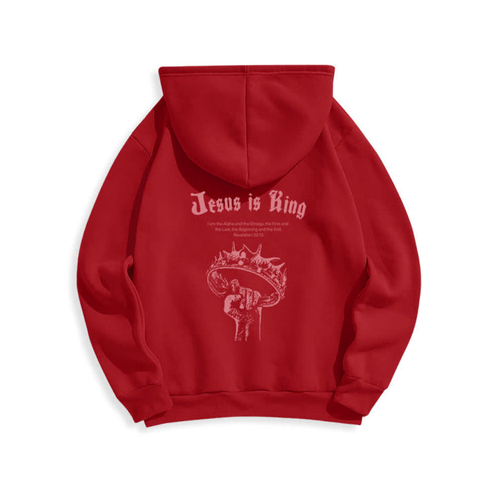 Christianartworkshop Jesus Is King Gothic Graphic Pullover Fleecegefütterter Polyester-Hoodie - image 16
