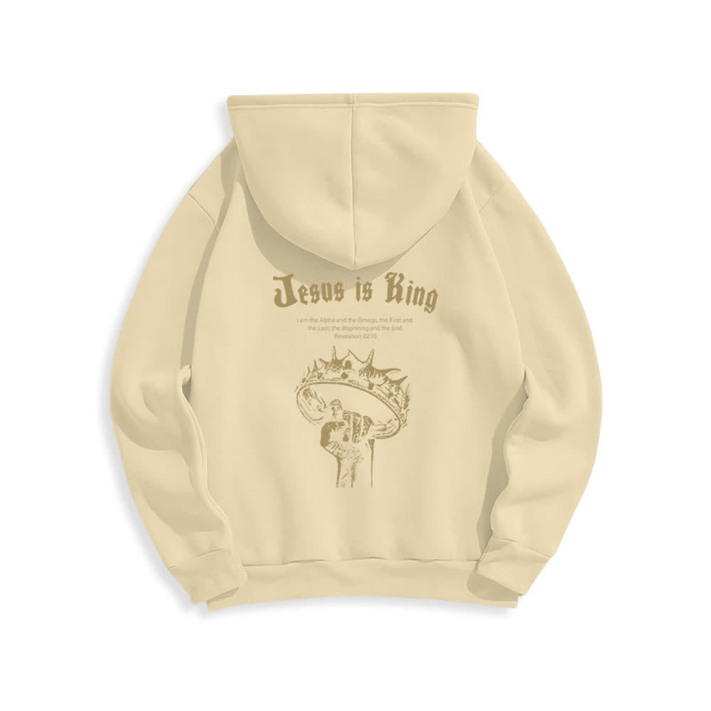 Christianartworkshop Jesus Is King Gothic Graphic Pullover Fleecegefütterter Polyester-Hoodie - image 19