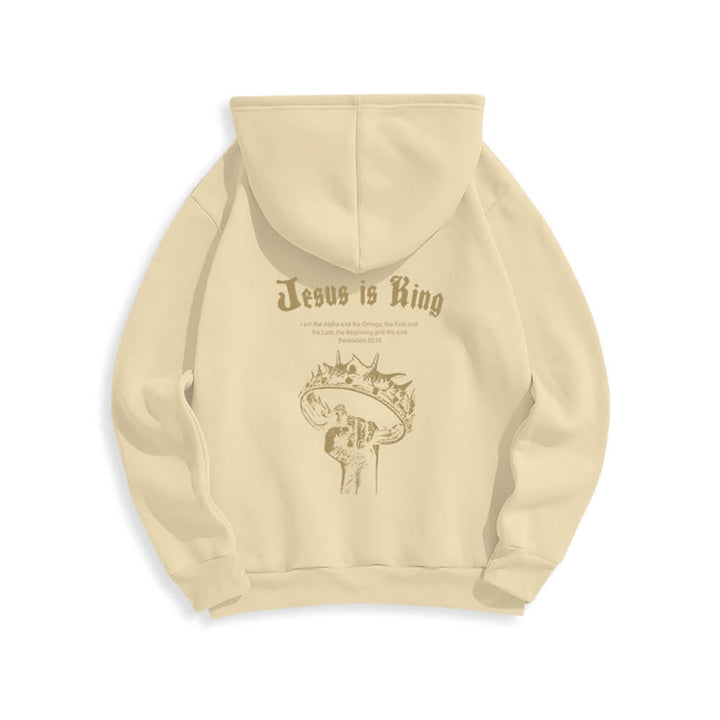 Christianartworkshop Jesus Is King Gothic Graphic Pullover Fleecegefütterter Polyester-Hoodie - image 19