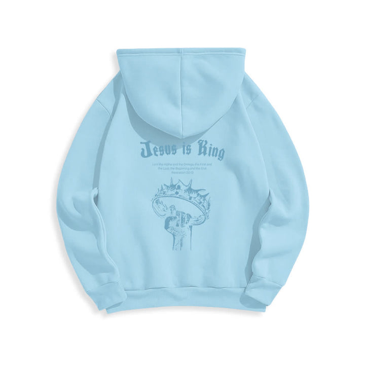 Christianartworkshop Jesus Is King Gothic Graphic Pullover Fleecegefütterter Polyester-Hoodie - image 22