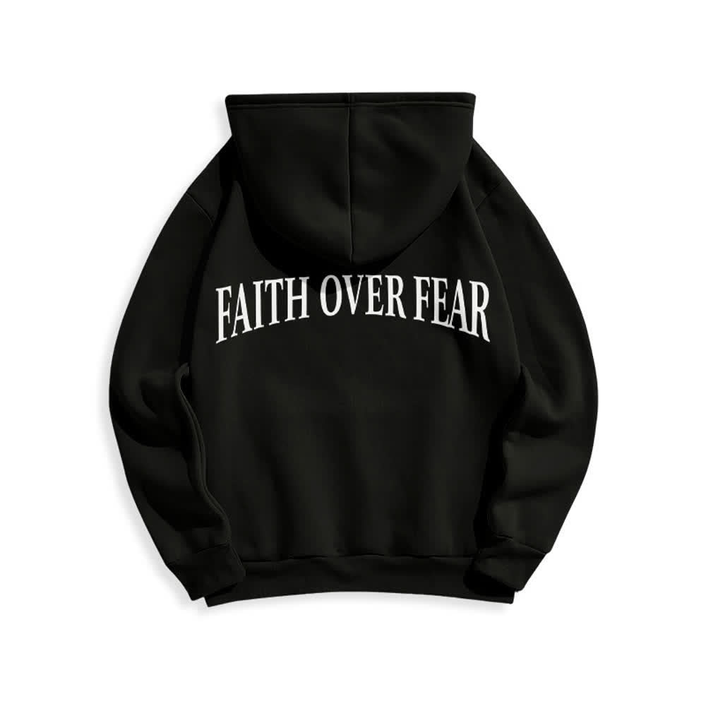 Christianartworkshop Glaube statt Angst Dornenkreuz-Pullover Fleecegefütterter Polyester-Hoodie - image 7