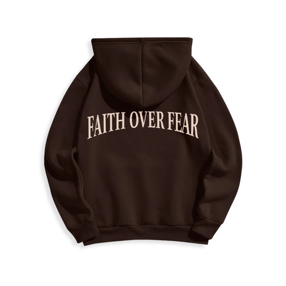 Christianartworkshop Glaube statt Angst Dornenkreuz-Pullover Fleecegefütterter Polyester-Hoodie - image 1