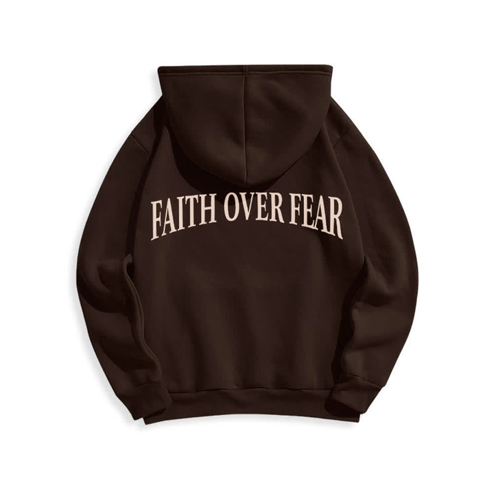 Christianartworkshop Glaube statt Angst Dornenkreuz-Pullover Fleecegefütterter Polyester-Hoodie - image 1
