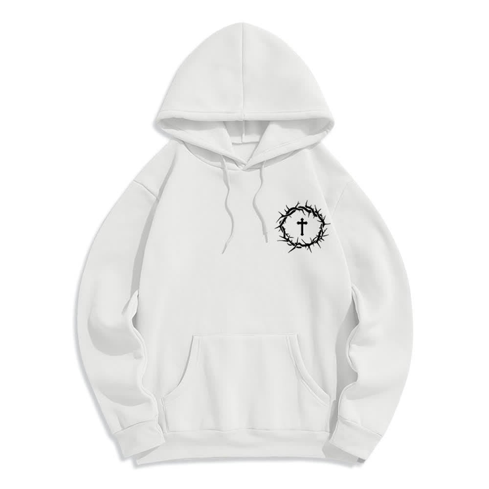 Christianartworkshop Glaube statt Angst Dornenkreuz-Pullover Fleecegefütterter Polyester-Hoodie - image 11