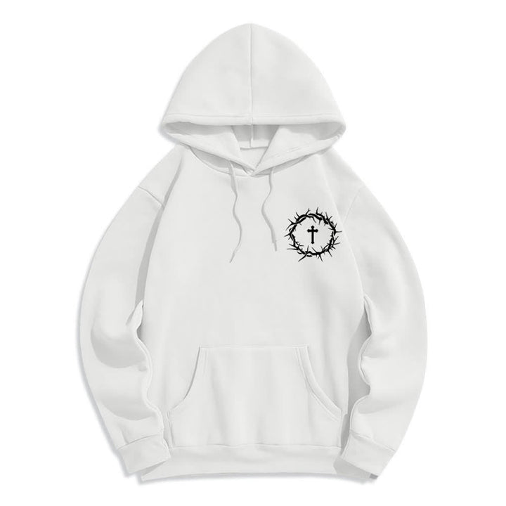 Christianartworkshop Glaube statt Angst Dornenkreuz-Pullover Fleecegefütterter Polyester-Hoodie - image 11