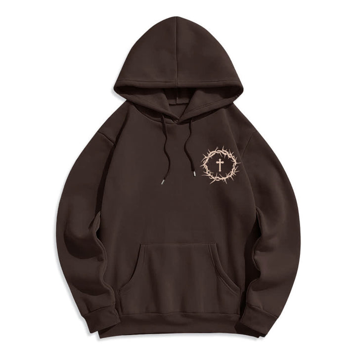 Christianartworkshop Glaube statt Angst Dornenkreuz-Pullover Fleecegefütterter Polyester-Hoodie - image 2